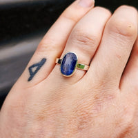 (R) Solid 925 Sterling Silver & Natural Kyanite Handmade Ring