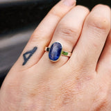 (R) Solid 925 Sterling Silver & Natural Kyanite Handmade Ring