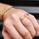 (Q) Solid 925 Sterling Silver & Natural Raw Imperial Topaz Handmade Ring