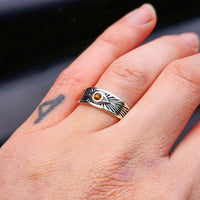 Solid 925 Sterling Silver & Natural Tiger Eye Band Ring
