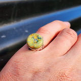 Solid 925 Sterling Silver & Monarch Opal Round Solitaire Ring