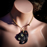 Tiki Black Bone Carving Pendant Necklace - NZ Maori Inspired