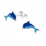 925 Sterling Silver Dolphin Stud Earrings