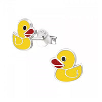 925 Sterling Silver Rubber Duck Stud Earrings