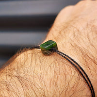 Greenstone Cube Double Strand Bracelet