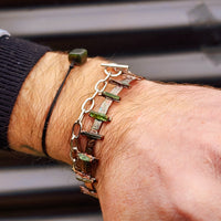 Electroformed Copper & Natural Raw Tourmaline Cuff Bracelet