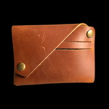 Genuine Leather Fold Over Card Holder - Multiple Color Options
