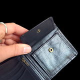 Genuine Leather Hand Tooled Wallet - Brown Turquoise