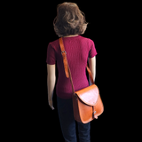 Genuine Leather Large Hand Bag - Brown