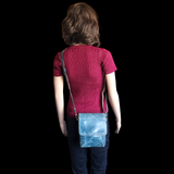 Genuine Leather Shoulder Bag - Grey Blue