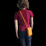 Genuine Leather Shoulder Purse - Orange
