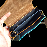 Genuine Leather & Cow Hair Handbag - Tiger Print