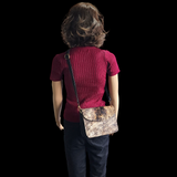 Genuine Leather & Cow Hair Rectangle Shoulder Bag - Black & Hair