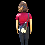 Genuine Leather & Cow Hair Sling Bag / Cross Body Bag - Black & White