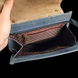 Genuine Leather & Cow Hair Back Pack - Blue & Hair