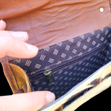 Genuine Leather & Cow Hair Hand Bag - Vintage Brown