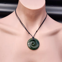 Greenstone Notched Koru Pendant Necklace