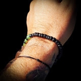 Nephrite Jade / Greenstone & Black Coconut Wood Bracelet