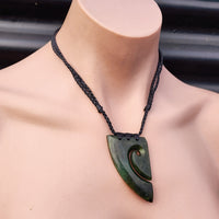 Greenstone Pair Matching 2pcs Koru Heart Pendant Necklaces