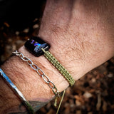 Paua & Black Bone Carving Macrame Bracelet
