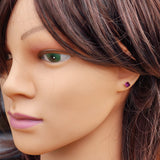 6mm Purple CZ & Solid 925 Sterling Silver Faceted Square Stud Earrings