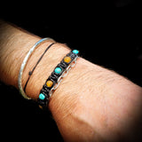 Raw Honey Baltic Amber & Turquoise Stone Macrame Bracelet