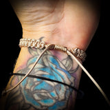 Natural Rose Quartz Chip Tan Macrame Bracelet