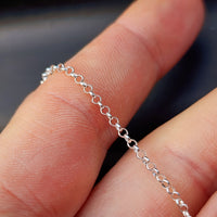 Solid 925 Italian Sterling Silver 2mm Rolo Chain Necklace