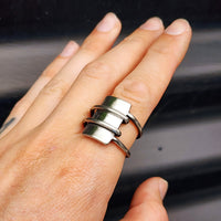 Size V1/2, T1/2 - Solid Stainless Steel Rustic Handmade Viking Inspired Irregular Ring