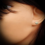 Childrens 925 Sterling Silver Bumblebee Stud Earrings