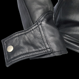 The Raven - Mens REAL Genuine Leather Jacket - Black Quilted Shoulders