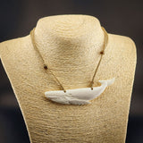 Humpback Whale Bone Carving Pendant Necklace