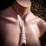 Fish Tails Bone Carving Pendant Necklace - NZ Maori Inspired