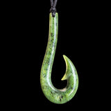 Natural Jade Long Hook Pendant Necklace (N2169)