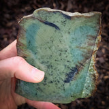 597g Raw Nephrite Jade Carving Slice (R14B654)