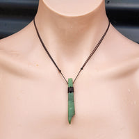 NZ Greenstone Pounamu Toki Pendant Necklace (N156)