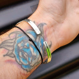 Solid Sterling Silver & Natural Black Onyx Handmade Multi Setting Bracelet