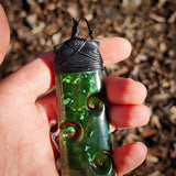 Natural Jade Quad Koru Toki Pendant Necklace (N1204)