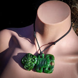 Natural Nephrite Jade Tiki Pendant Necklace (N964)