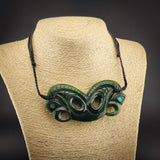 Natural Jade XL Double Sided Double Manaia Pendant Necklace (N2221)