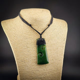 Natural Jade Double Koru Toki Pendant Necklace (N2220)