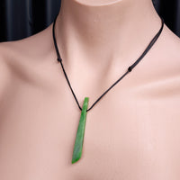 NZ Greenstone Pounamu Toki Pendant Necklace (N183)