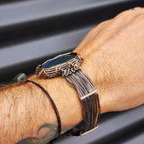 Handmade Copper & Natural Labradorite Wrap Cuff Bracelet