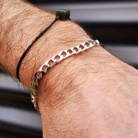 Solid 925 Italian Sterling Silver 5.5mm Curb Chain Bracelet
