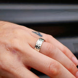 (R) Solid 925 Sterling Silver 7mm Diamond Cut Band Ring