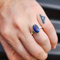 (R) Solid 925 Sterling Silver & Natural Kyanite Handmade Ring