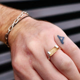 (Q) Solid 925 Sterling Silver & Natural Raw Imperial Topaz Handmade Ring