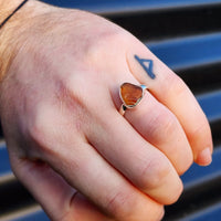 (R) Solid 925 Sterling Silver & Natural Raw Madeira Citrine Irregular Ring