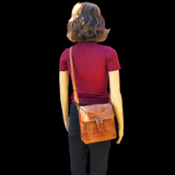 Genuine Leather Shoulder Bag - Vintage Brown