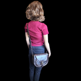 Genuine Leather Rounded Handbag - Chocolate Brown